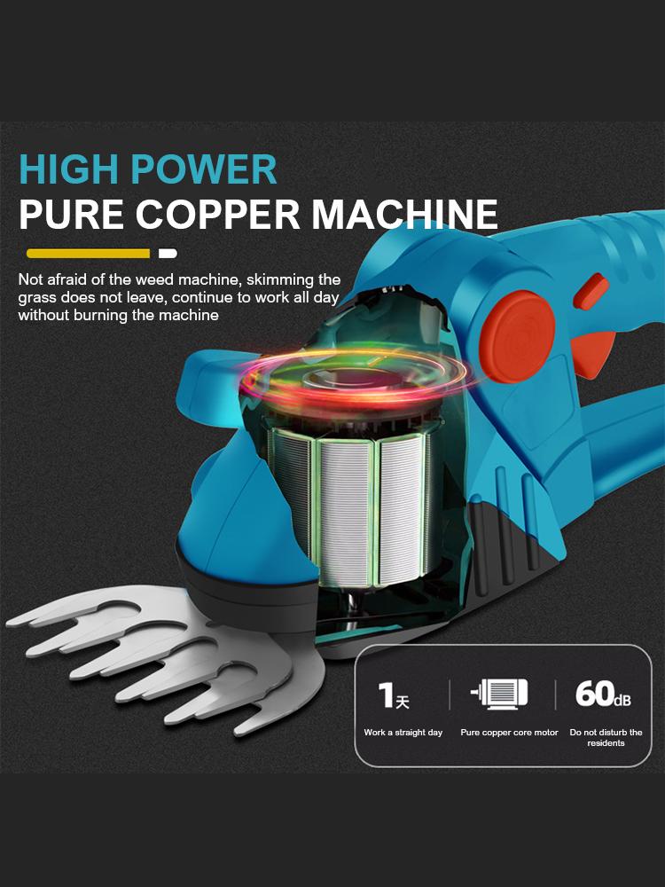 2 In 1 Electric Hedge Trimmer High Power Handheld Household Lawn Mower Garden Scissors Power Tool For Makita 21V Battery