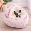 Winter Long Plush Pet Cat Bed Round Cat Cushion Cat House 2 In 1 Warm Dog Basket Cat Sleep Bag Cat Nest Kennel For Small Dog Cat