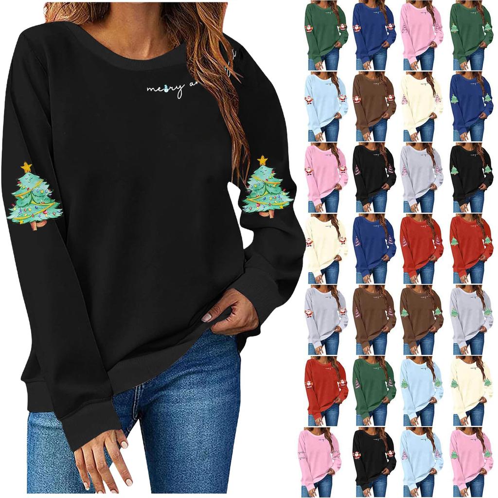 Ladies' Loose Comfortable Casual Fashionable Christmas Printed Hooded Sweatshirt