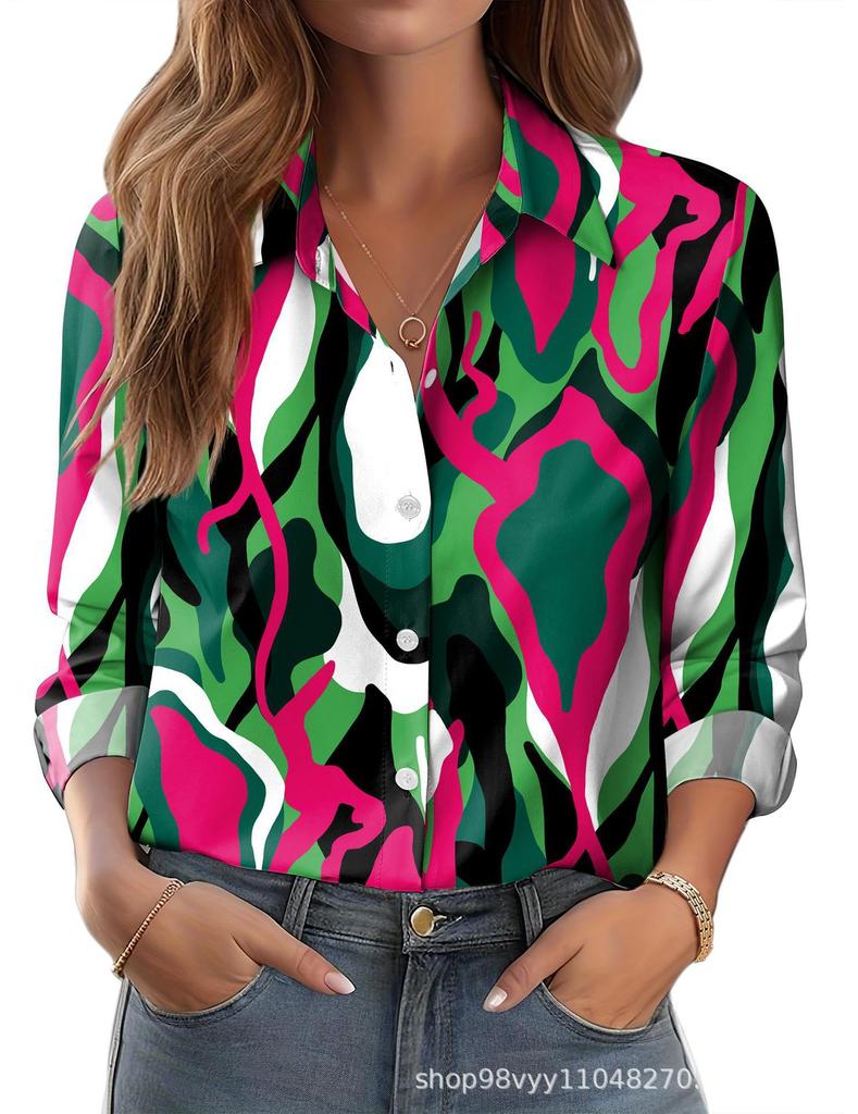 Women's Shirt Printed Floral Loose Shirt Women's Top