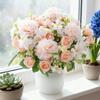 Artificial Flowers Silk Roses Wedding Wreath Home Room Table Valentine's Decora Vase Bridal Bouquet Outdoor Garden DIY Gift Prop