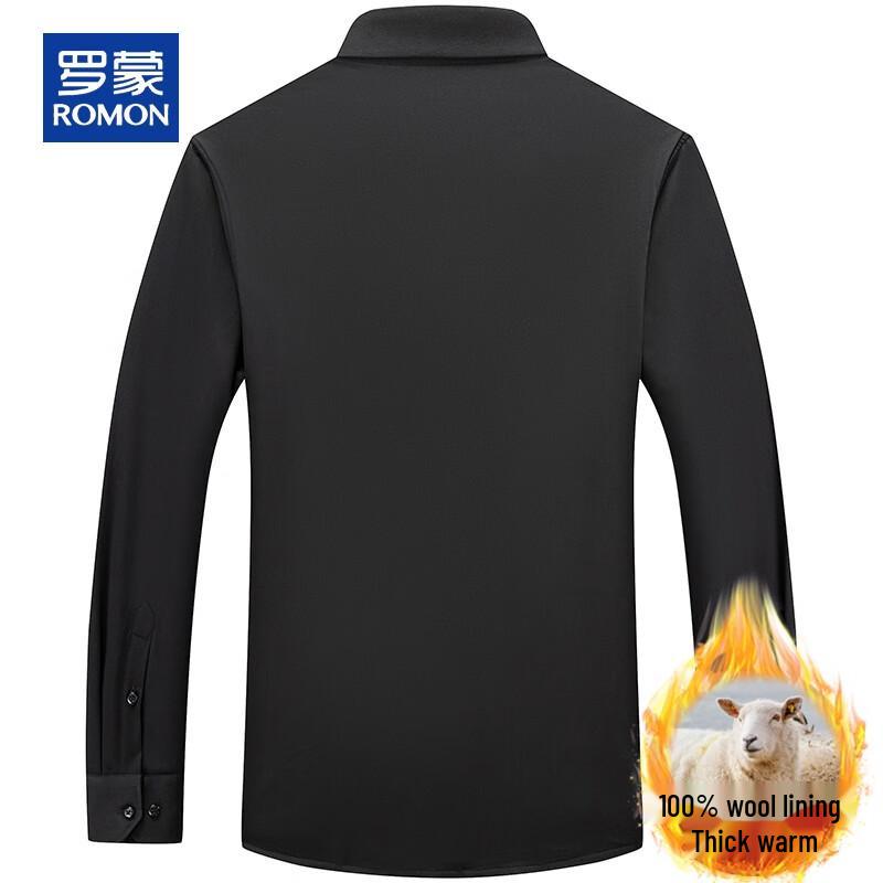 ROMON Men's 100% Wool Filled Thickened Warm Long-Sleeve Shirt Jacket