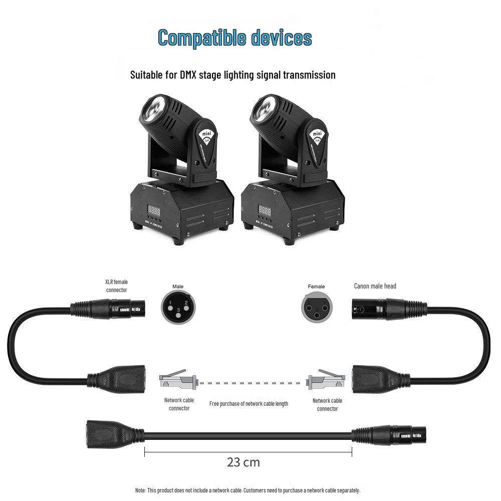 XLR to RJ45 Male/Female Converter for DMX512 Stage Lighting Signal Extension