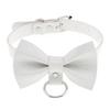 DIEZI Harajuku Bílý PU Kožený Kroužkový Choker Náhrdelník Pro Ženy Muže Vintage Gotický Hip Hope Nastavitelný Límcový Náhrdelník Šperky