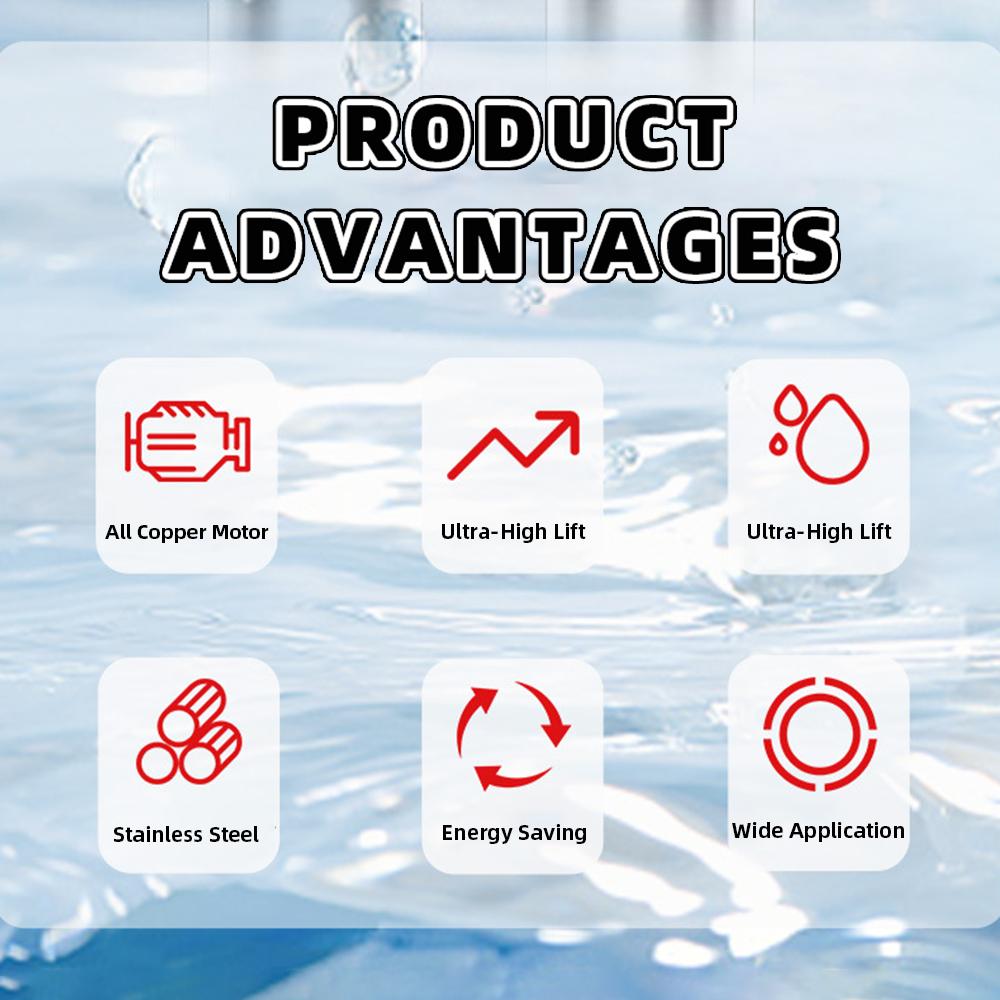 220V Submersible Pump High Head High Flow 3 Phase Pump Multi-Stage Corrosion Resistant High Pressure Water Pumps