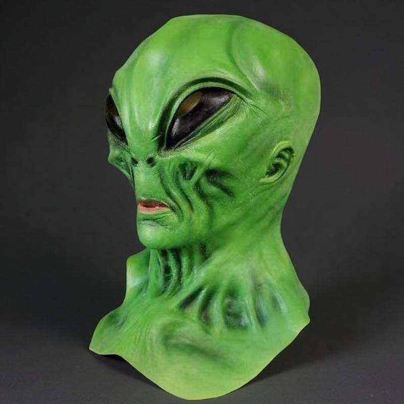 Alien UFO Latex Halloween Full-Face Mask - Spooky Horror Headgear