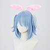 Usada Pekora Cosplay Wig, Blue To White Gradient, Heat-Resistant Wig (Bob Style, No Ears)