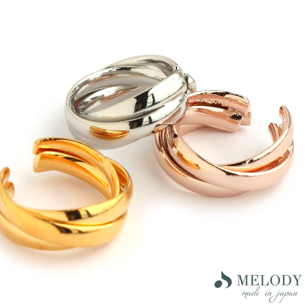 Large ear cuff for made in hypoallergenic [Melody Accessories] women, Japan, (EC-89) (Silver color)