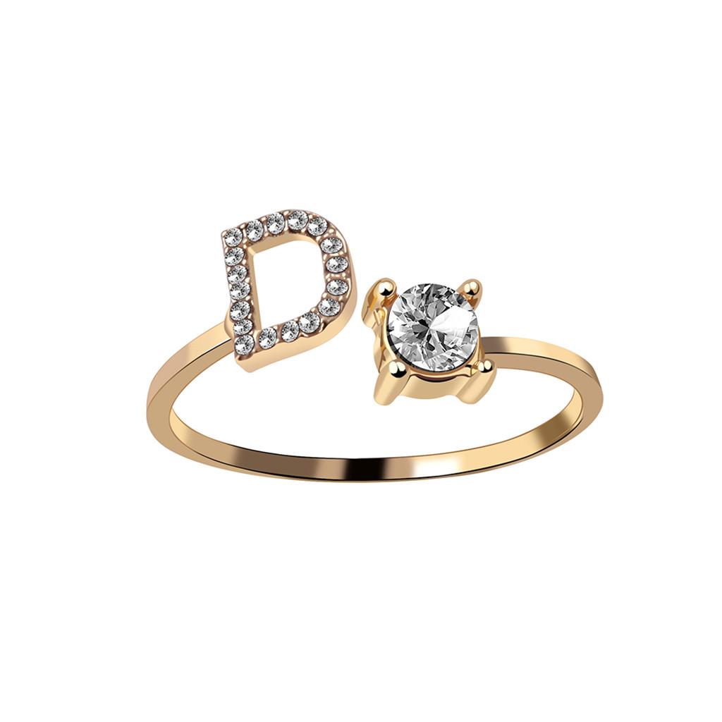 Exquisite Fashion 26 English Alphabet Style Ring Letter Fashion Copper Ring