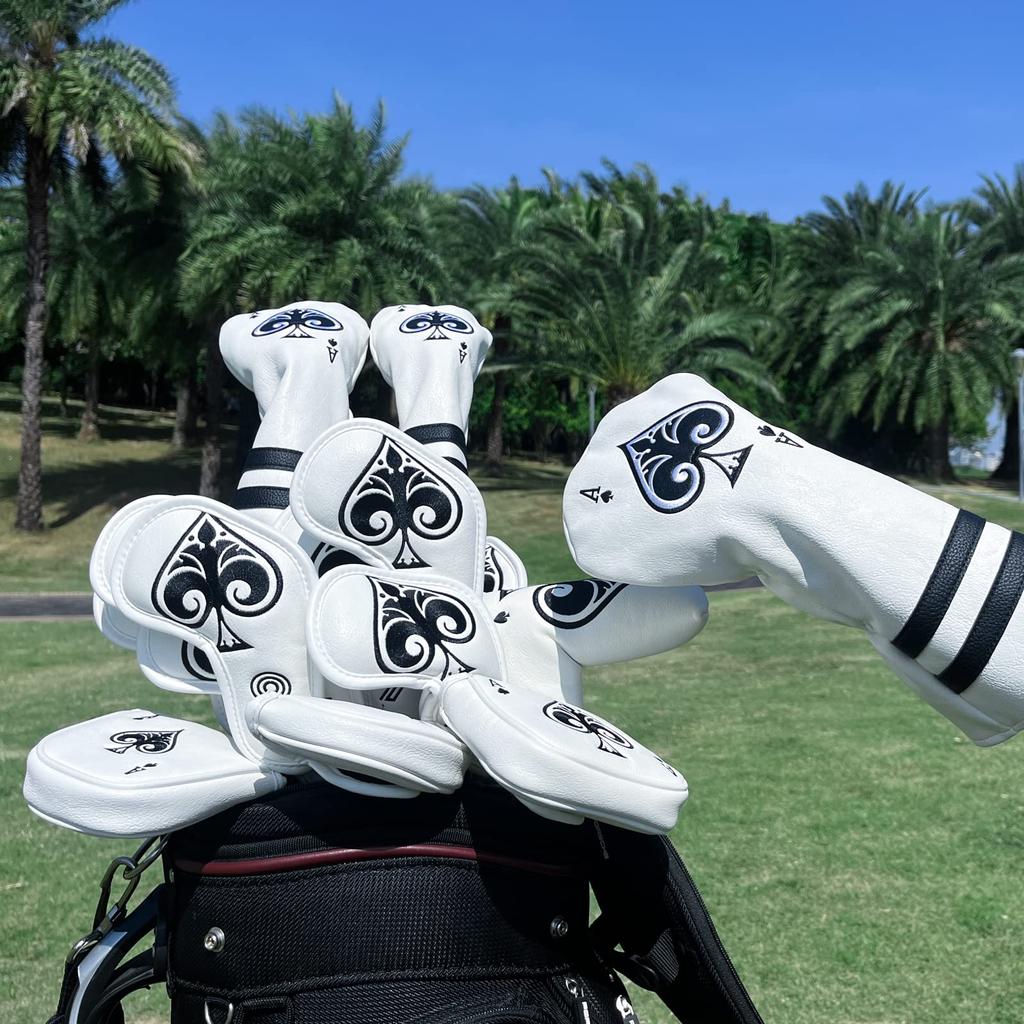 Set mit 3 Golfschlägerhauben 1 UT Beliebtes Pik Driver Fairwayholz Utility Nummeriert Premium-Leder (Inklusive Cover) - A-Stil Hülle, Hülle,