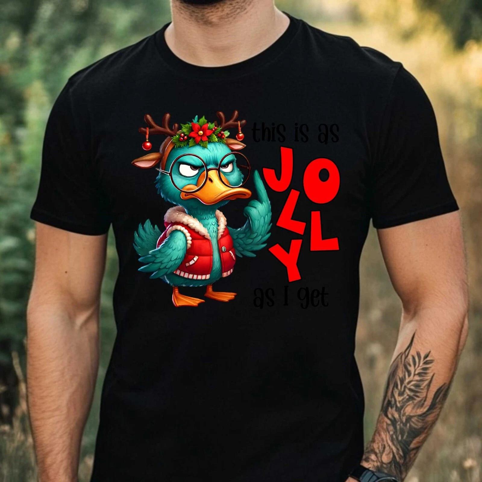 T-Shirt Herren Lustige Mürrische Ente Motiv Baumwolle Größe XS bis 5XL XXL
