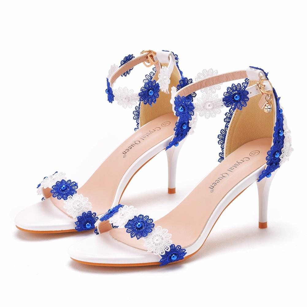 Fashion 7cm High Heel Sandals Summer Elegant Women Plus Size Shoes for Women 34-41 Buckle Strap Wedding Party Evening Sandals