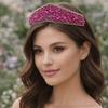 Bonbonfarbe Damen Haarreif Glänzendes Barock-Kopfschmuck Bling Bling Strass-Haarreif Hochzeit