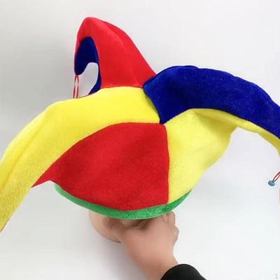 Clown Hat Adult Rainbow Mardi Gras for Halloween Stage Performance Dress Up