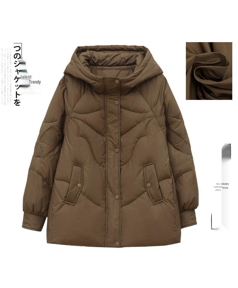 Women's Winter Short Down Jacket 2024 - New Popular Style, Petite Mom Thickened Warm White Duck Down Coat
