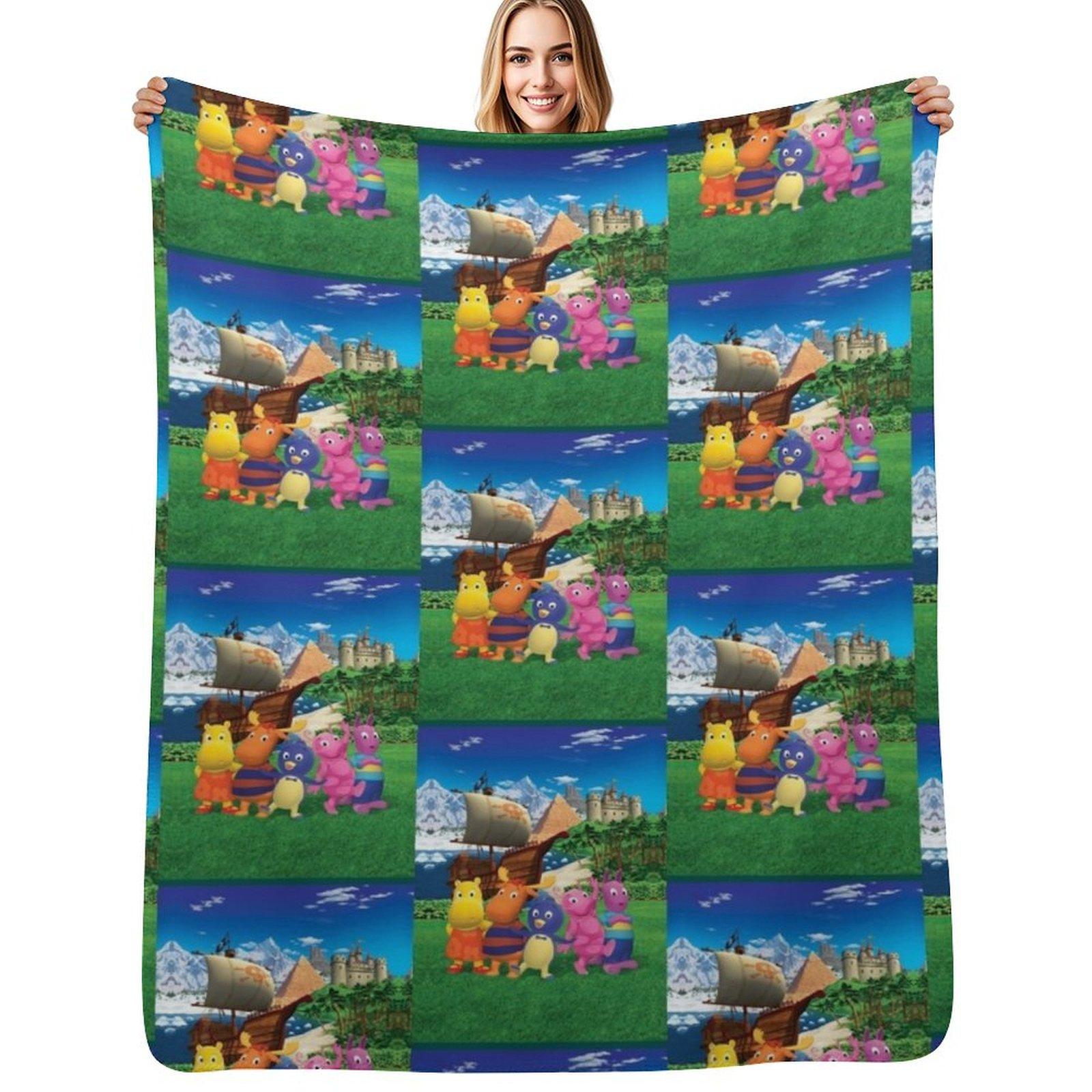 The Backyardigans Scenery Throw Blanket Fade Resistant Durable Throw Blanket Size: 75*100cm, Weight: 230 GSM