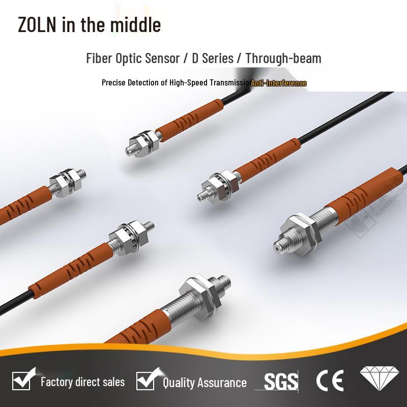 Fiber Optic Sensor Set: M3M4M6 with Amplifier, M310 Diffuse Reflection Cable, D610 Through-Beam Probe