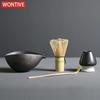 4pcs Handmade Home Easy Clean Matcha Tea Set Tool Stand Kit Bowl Whisk Scoop Gift Ceremony Traditional Japanese Accessories