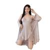 1011 summer new ice silk pajamas female sexy pure desire wind halter suspender nightgown two-piece set with chest pad