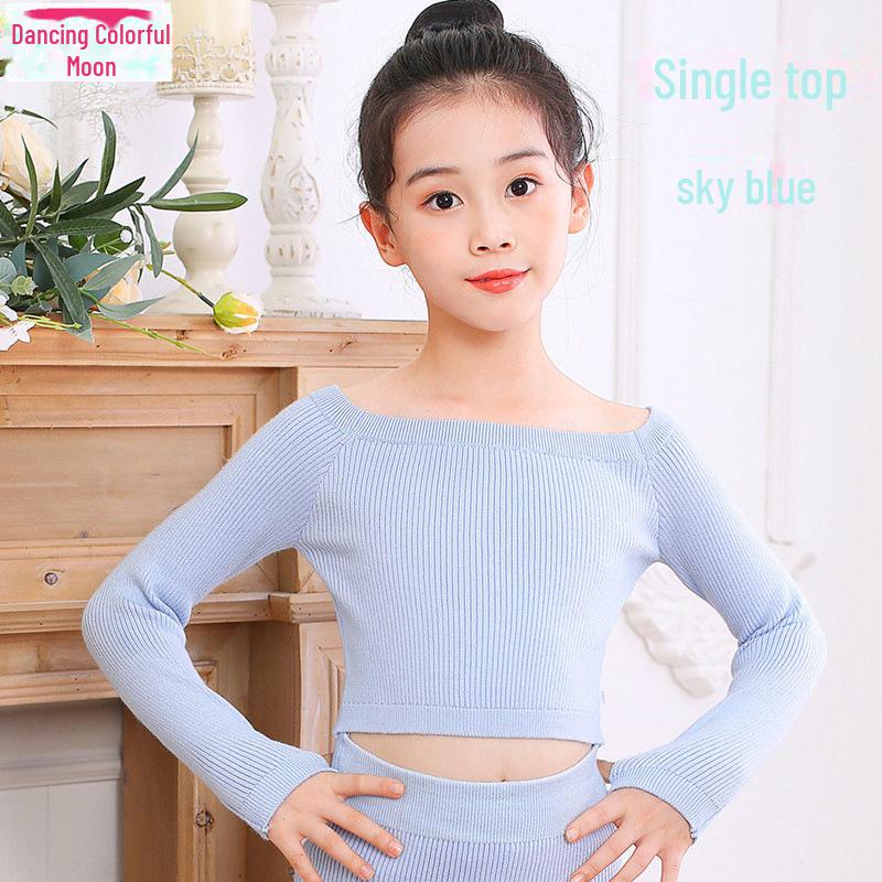 Children's Gray Winter Dance Sweater & Shawl - Stylish Exercise Jacket/Waistcoat for Girls