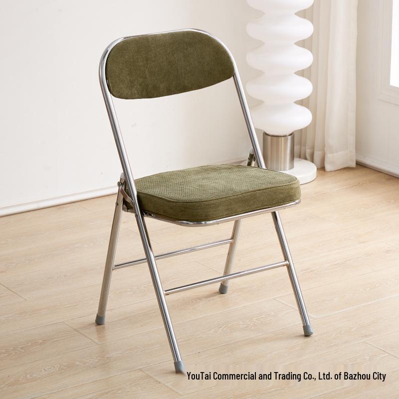 Compact Folding Chair with Backrest for Home, Office, or Dining