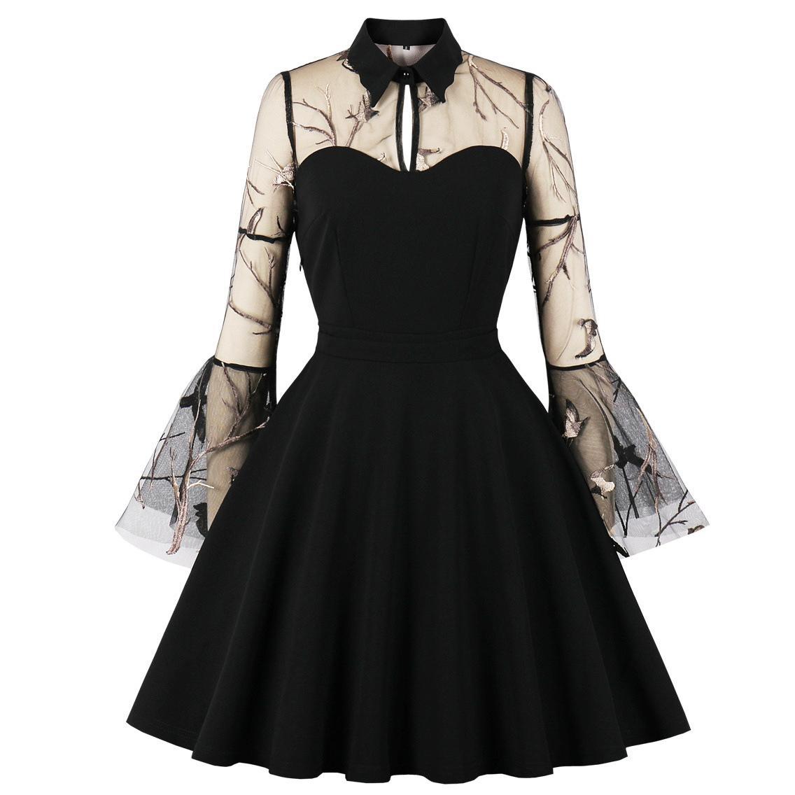 

Женское платье для особых случаев 50-х годов Элегантное вышитое платье с развевающимися рукавами с вырезом в форме сердца Конькобежец Винтажное свинговое вечернее коктейльное платье для вечеринок Торжественные наряды S-4XL 3XL