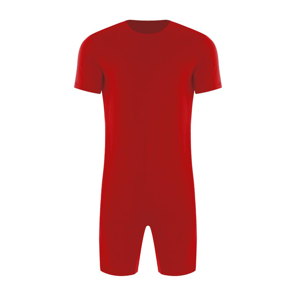 Mono Adaptable Antidesgarro Unisex Cuello Redondo Manga Corta Parte Inferior Corta Cremallera Trasera Mono de una Pieza