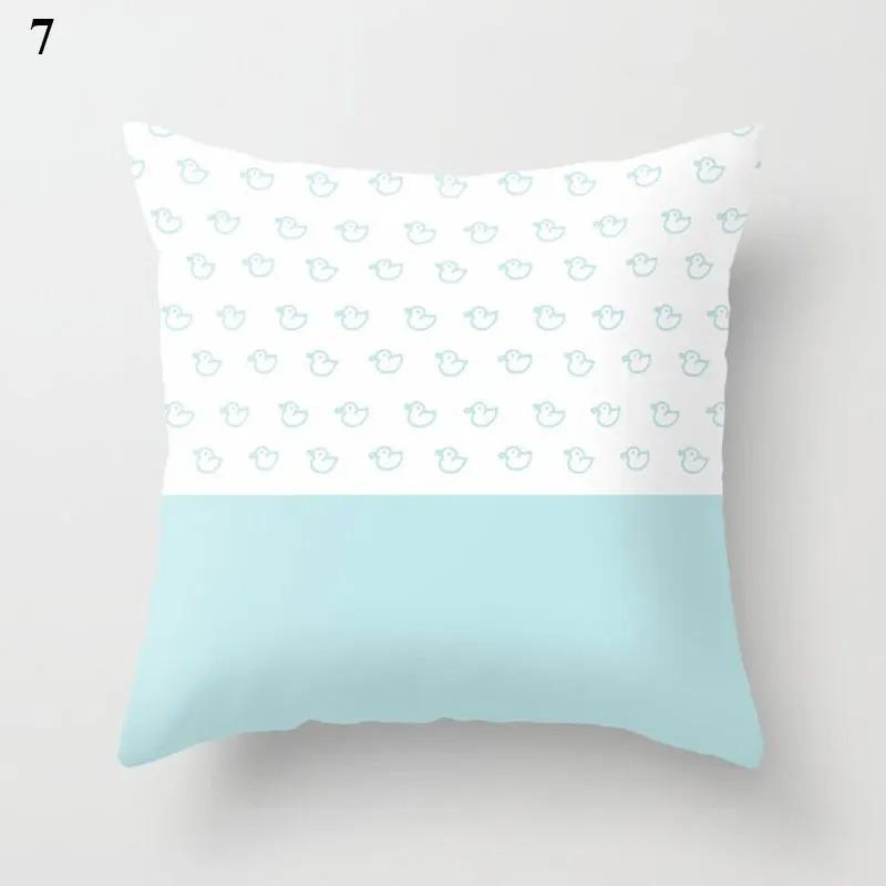 Mint Green Printed Decorative Pillowcase Office Living Room Car Ornaments Home Pillowcase