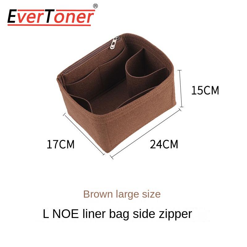 EverToner Bag Organizer Insert For l-v Noe Organiser Felt material Divider Shaper Protector Compartment Inner Bag Accessories