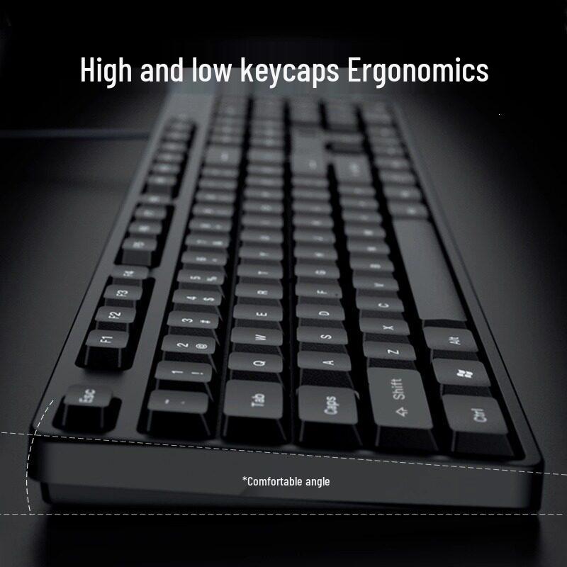 Universal Wired Business Keyboard & Mouse Set – Silent Office 3-Piece for PC, Laptop, Desktop