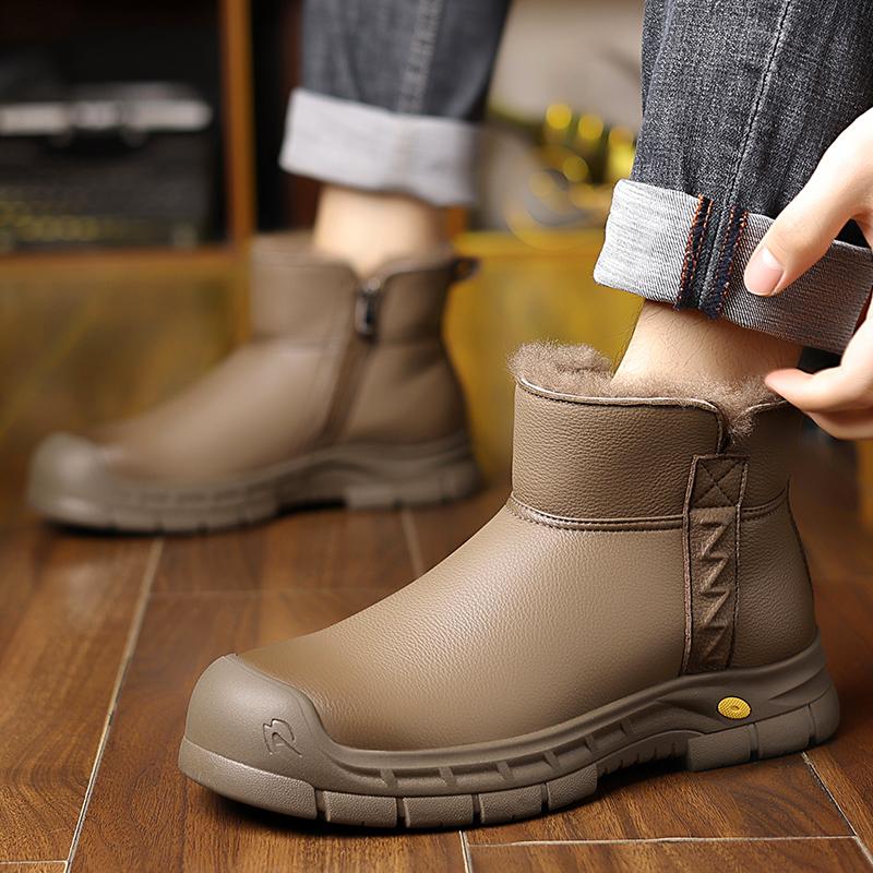 Winter Men' Boots Slip-on Men Biker Boot Trendy All-match Climbing Man Shoes Hard-wearing Mans Shoe Anti-slip New Popular Model