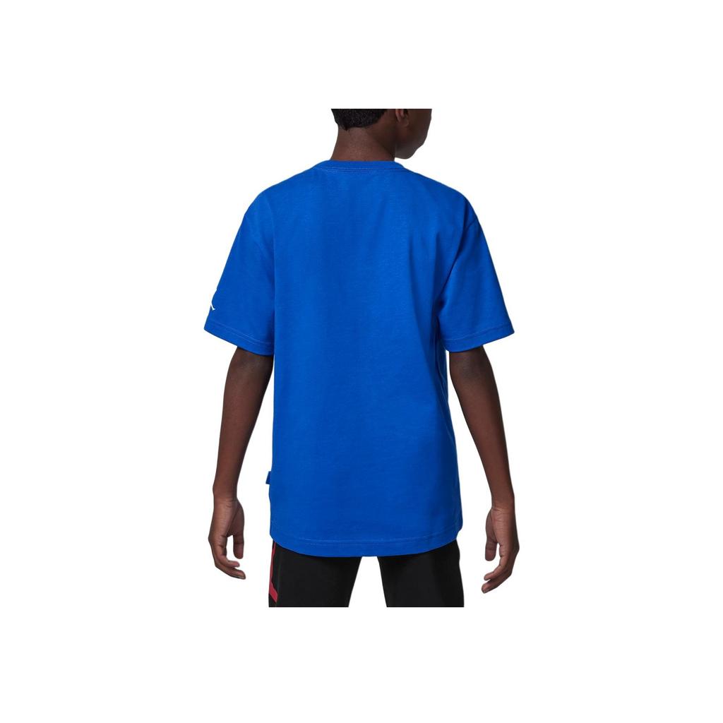 Jordan Air Paris Letter Print Crew Neck Short Sleeve T-Shirt Kids Tops Royal Game HQ7113-480