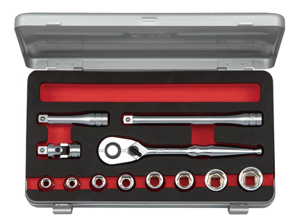 Kyoto Machine Tools Socket Wrench TB312A (KTC) 9.5 Sq. [12-piece Set] Set, Hexagonal,