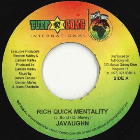 

7inch Record JAVAUGHN / RICHIE STEPHENS - Rich Quick Mentality / Dem Affi Run Tuff Gong 2007 Jamaica Reggae, Ska & Dub