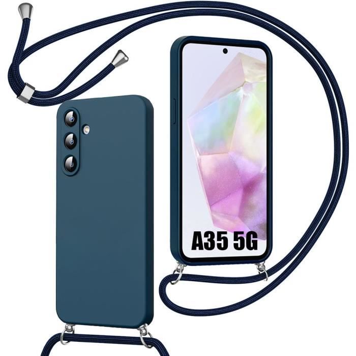 Coque - BOOLING - pour Samsung Galaxy A35 5G - Silicone Hybride - Protection Antichoc - Bandoulière Ajustable