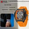 European Sports Barrel Fashion Watch: Curved Mirror, Laser Design, 50M Waterproof, Luminous Men's Business Watch