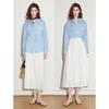 Chuyu Women's Pleated Lapel Lyocell Shirt