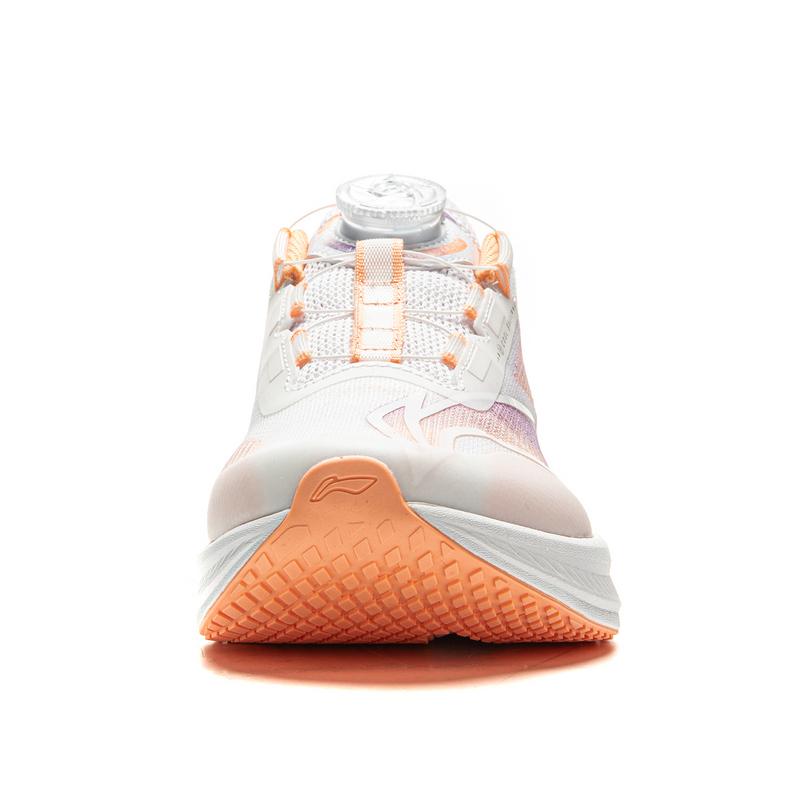 Li Ning Kids Running Shoes Comfortable Versatile Shock Absorbing Durable Low Top Kids Sneaker Fluorescent-Orange Standard-White YKFV094-4