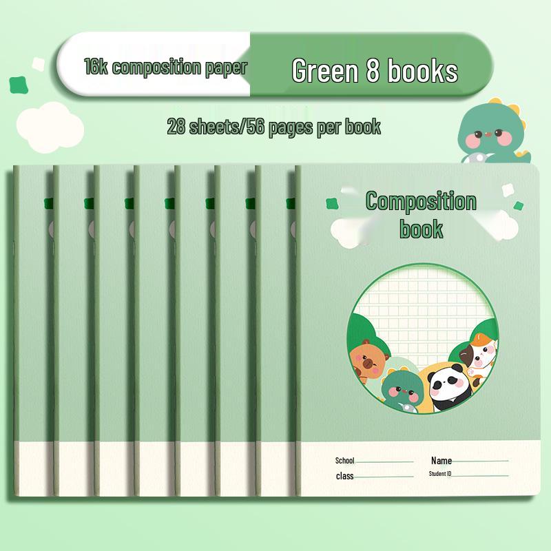 16k T-Square Grid Composition Notebook for Elementary & Junior High, 300-Square Manuscript Paper, Ideal for Grades 1-3