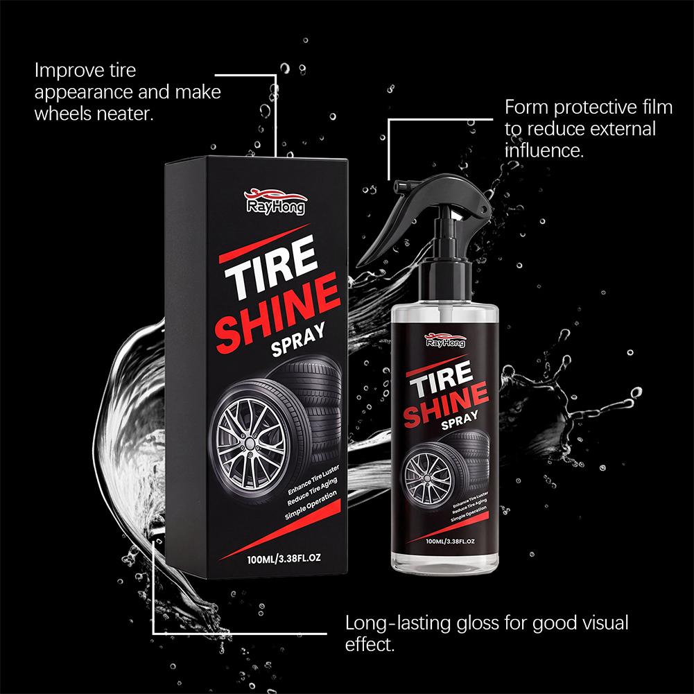 Car Tire Shine Spray and Conditioner Long Lasting Tire Coating Cleaner Car Tire Brightener Spray Extends Tire Service Life