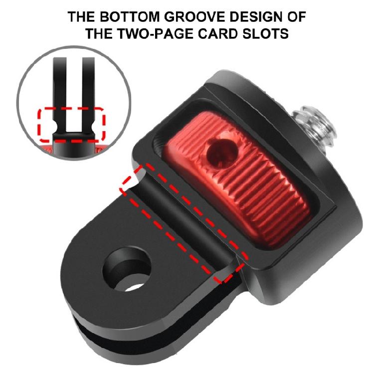 Shockproof Action Camera Adapters With 1/4" Screw Hole Aluminum Alloy Body Seamless Device Compatibility Toolless Assembly