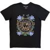 Fleetwood Mac Premium Kol T-shirt Cirkel Blommig Svart OFFICIELL NY