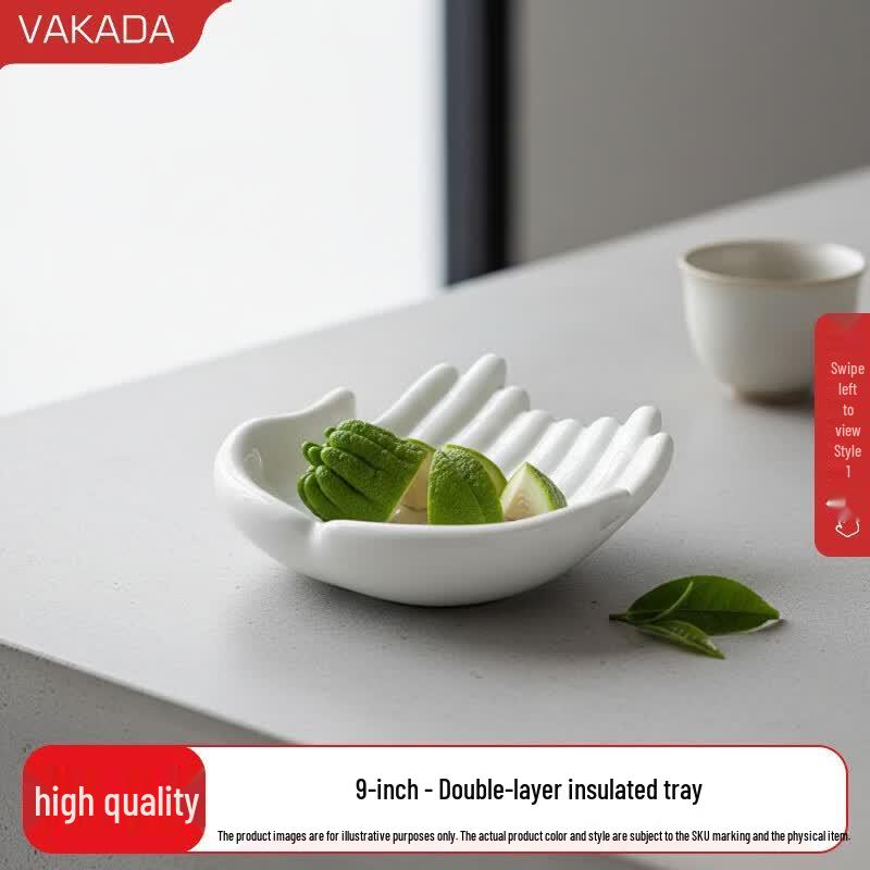 VAKADA Artistic Ceramic Insulated Dinner Plate