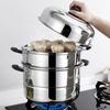 Pentola Vapore in Acciaio Inossidabile Multistrato per Piani Cottura a Induzione e a Gas - Ideale per Cuocere al Vapore Panini, Mantou e Pesce