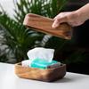 Walnut Tissue Box, Light Luxury Wooden Living Room Coffee Table, Desktop Pumping Box, Creative Solid Wood Storage Box