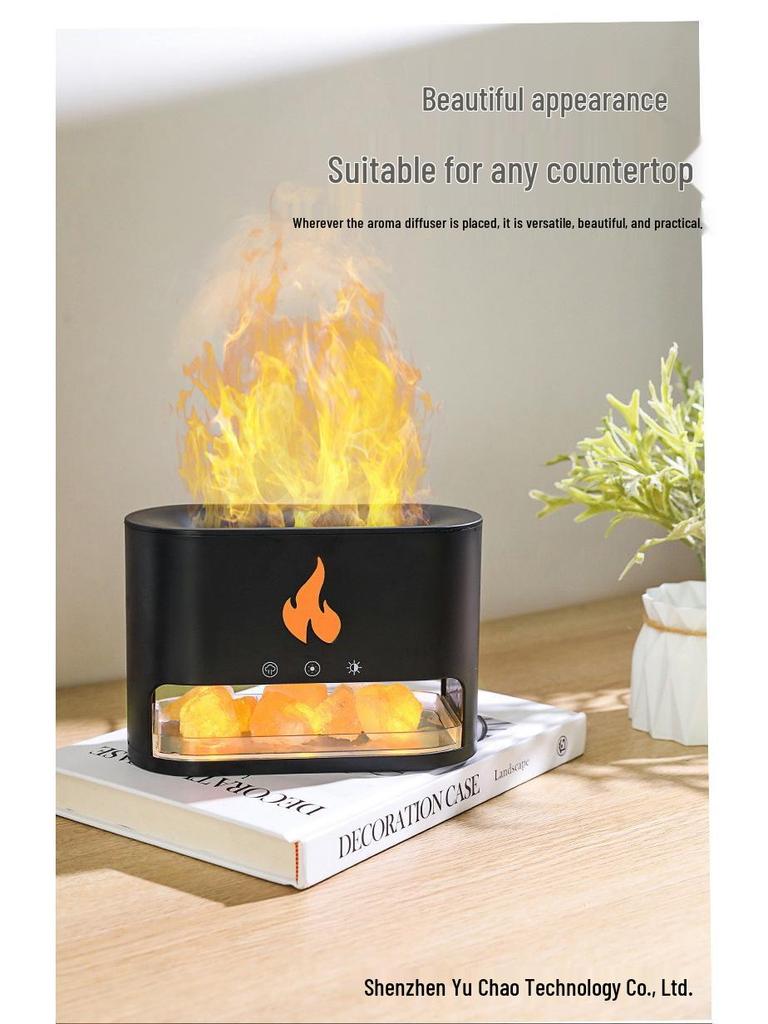 Dyfuzor Aromatu Kryształowy Sól Himalajska i Kolorowa Lampa Nawilżająca