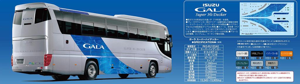 Touristenbus-Serie Isuzu Gala Super High Decker Plastikmodell 1/32 Nr. 3