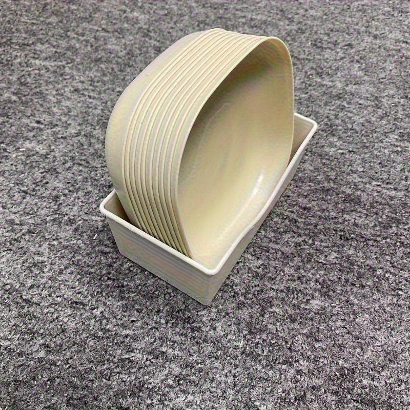 Household wheat straw bone spitting plate with base, fruit dining table, garbage square, deepened plastic plate Kitchen Tools