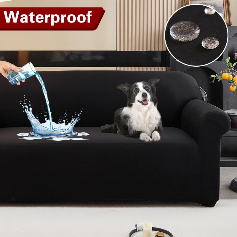 Housse de canapé extensible résistante à l'eau 1/2/3/4 places Housse de canapé en forme de L Housse de canapé universelle Protection de meubles Housse 1 pièce