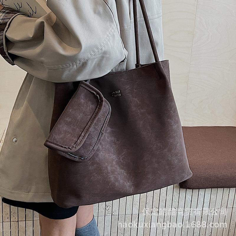 Large-capacity Bag Women's Autumn and Winter Versatile 2025 New Casual Shoulder Child and Mother Bag Texture Work Commuter Tote Bag